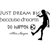 Alex Morgan Soccer Quote | Girl's Vinyl Wall Decal / Decor - USA World Cup Football Decoration - 20"x12" [V12 FBA]