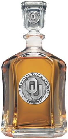 Oklahoma Sooners Glass Capitol Decanter (Spirit Holder) 24 oz - NCAA College Athletics