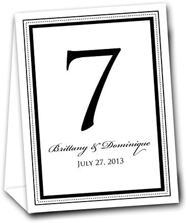 Customized Rile Designs Signature 5 X 7 (W X H) Classic Border Tented Table Numbers, 1-12