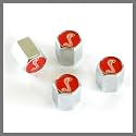 Ford Mustang GT Coiled Snake Red Logo Tire Stem Valve Caps