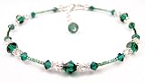 May Emerald Sterling Silver Anklets - Handmade Adjustable Beaded Birthstone Ankle Bracelets
