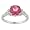 10k White Gold Round Pink Topaz and Diamond Ring (1/10 TDW) - size 5