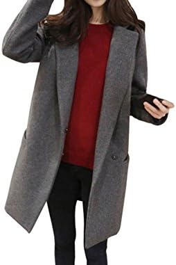 Mellie's Women Sandro Notched Lapel Coat (Small, Gray)