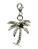 Silver Plain Palm Tree Clip On Charm