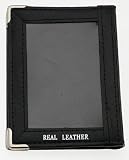 Black Leather Travel Card, Bus Pass Or Driving Licence Holder Cover (With Clear Display Window)