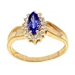 14K Yellow Gold Tanzanite and Diamond Ring