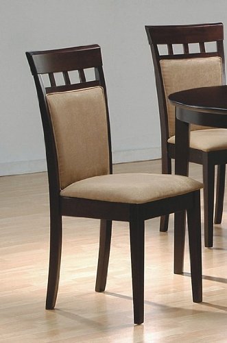 Set Of 2 Contemporary Style Cappuccino Finish Dining Chairs