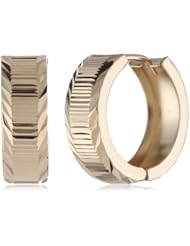 14k Gold D-Cut Huggie Hoop Earrings