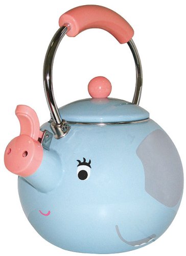 Animal Kettle 1.7-Quart Whistling Enamel on Steel Elephant Tea Kettle