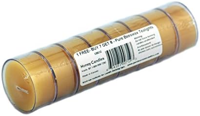 Honey Candles 100% Pure Beeswax Tea Lights Candles (Pack of 8)