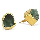 Zariin ?The Spirited? Fluorite Gold Stud Earrings