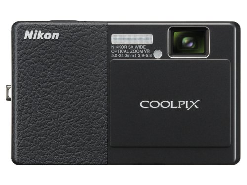 Nikon Coolpix S70 12.1MP Digital Camera with 3.5-inch OLED Touch Screen and 5x Wide Angle Optical Vibration Reduction (VR) Zoom (Black & Black)
