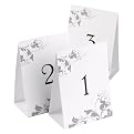 Table Number Tents - White/ Silver (3.5 x 4.75")
