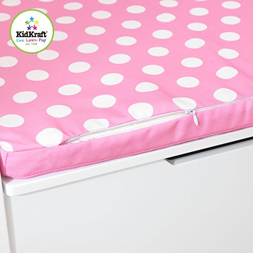 KidKraft Austin Toy Box Cushion, White/Pink Polka Dots Best Deals Toys