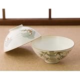 清水焼 青抹陶 松竹茶碗(大・小)