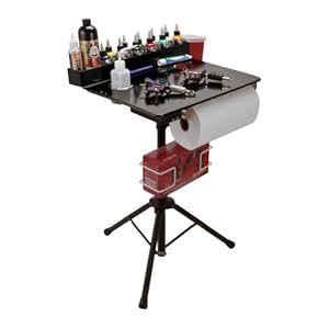 Porta Station Portable Tattoo Studio Compact Stand Table Travel Desk Tray BLACK