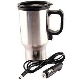 12v Heated Stainless Steel Travel Coffee Mug by Fine Auto