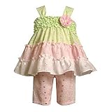 Bonnie Jean Infant Colorblock Seersucker Eyelet Capri Set 0-9M
