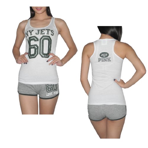 Pink Victoria's Secret Womens NFL New York Jets #60 Set X-Small White & Grey at Amazon.com