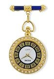 Pedre Women's Gold-Tone Lapis and Faux Pearl Pin Watch- 8020GX