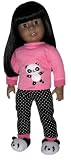 Panda Bear Pajamas and Slippers. Doll Clothes Fit 18