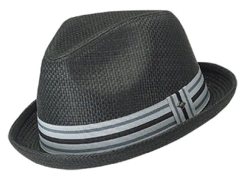 Peter Grimm Depp Fedora Hat w/ Striped Brim