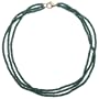 14k Yellow Gold Emerald Roundel Triple Strand Necklace, 16"
