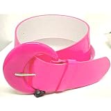 Bright Pink Patent Large Buckle Belt Celebrity Hot Size: Medium 31-36 Inches