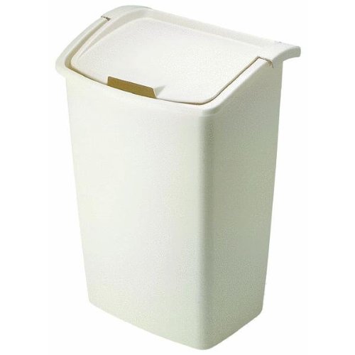 Rubbermaid 280300-BISQU Dual-Action Wastebasket