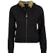 FULL TILT Leopard Fur Trim Hoodie - Black
