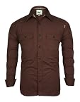 Basics Casual Plain Brown 100% Cotton Slim Shirts