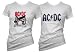Coole Fun Music Band T-Shirts AC DC (MPSL 0021) Damen 2 Paar TShirt Größe 40-42 EU
