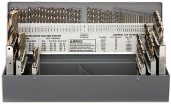 115 piece Cobalt Drill Set w/Index - A-Z, #1-#60, 1/16-1/2
