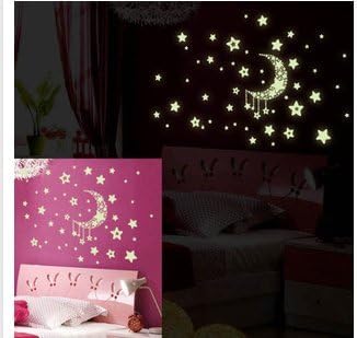 Glow in the Dark Moon and Stars Wall Sticker
