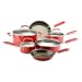 KitchenAid Porcelain Hard-Base 10-pc. Cookware Set- Red