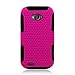 AIMO Progressive Hybrid Gummy Mesh Defense Case for ZTE Savvy Z750C [Straight Talk, Net10] - (Black / Pink)
