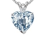 Heart Shaped Aquamarine Pendant - White or Yellow Gold 1.00 cts - FREE SHIPPING!