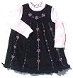 Good Lad Toddler Girl Navy Floral Corduroy Jumper