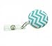 Multi - Colors Fabric Badge Reel Retractable ID Badge Holder (Aqua)