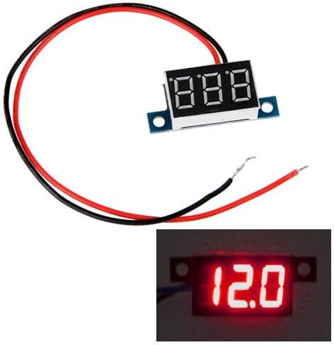 Ecloud ShopUS Mini Red LED Digital Voltmeter Voltage Volt Meter Panel 3.3-30V