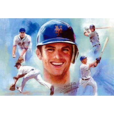 David Wright (New York Mets, In Action) Sports Poster- 11x17 custom fit with RichAndFramous Black 17 inch Poster Hangers