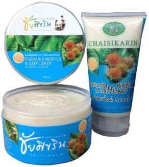 Spa Herbal Kwao Krua Khao and Kham Foy Scrub Reduce the Appearance of Cellulite Skin Thai 1 Set 2 Psc. 320g &amp; 220g by Chaisikarin