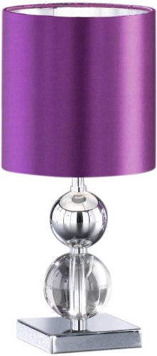 Honsel Leuchten 91391 Tischleuchte chrom/Glas klar/chrom Schirm purple
