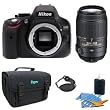 Nikon D5100 16.2MP CMOS Digital SLR Camera With Nikon 55-300mm f/4.5-5.6G ED VR AF-S DX Nikkor Zoom Lens for Nikon Digital SLR With Gadget Bag And Cleaning Kit