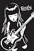 Emily the Strange (Guitar) Gold Wood-Mounted Art Poster Print - 24