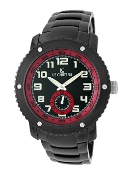 Le Chateau Men's Black IP Sports Watch #5412M