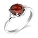 Sterling Silver 2.50 cts Oval Shape Garnet Ring Size 8