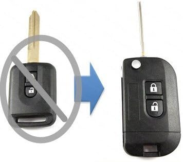 2 Buttons Remote FOB Uncut Flip Folding Refit Key Case shell for Nissan MICRA K12 Note Qashqai Navara PATHFINDER