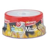 Memorex 15404001 Music CD-R DA, 80 Minute, 700 MB 40x (White, 30-Pack Spindle)
