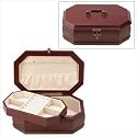 Elegant Rosewood Finish Jewelry Box Case Holder Tray